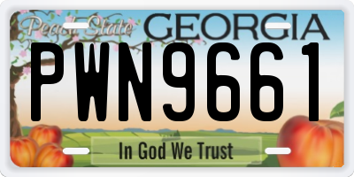 GA license plate PWN9661