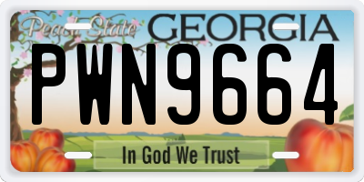 GA license plate PWN9664