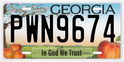 GA license plate PWN9674