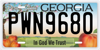 GA license plate PWN9680