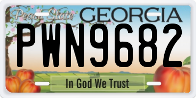 GA license plate PWN9682