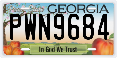 GA license plate PWN9684