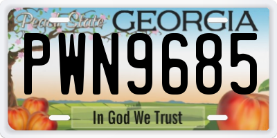 GA license plate PWN9685