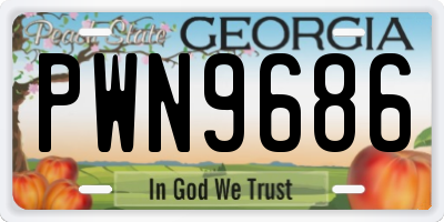 GA license plate PWN9686