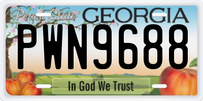GA license plate PWN9688