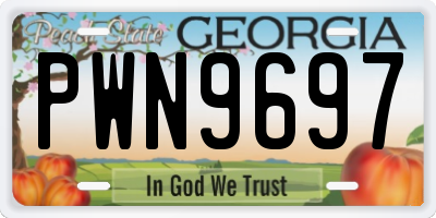 GA license plate PWN9697