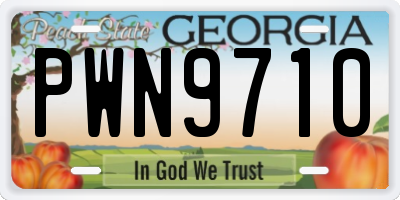 GA license plate PWN9710