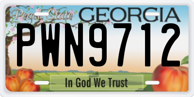 GA license plate PWN9712