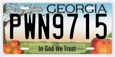 GA license plate PWN9715