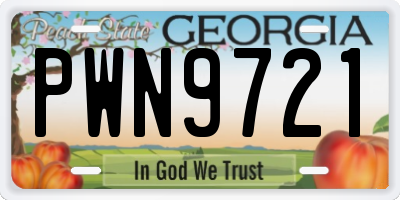 GA license plate PWN9721
