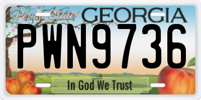 GA license plate PWN9736