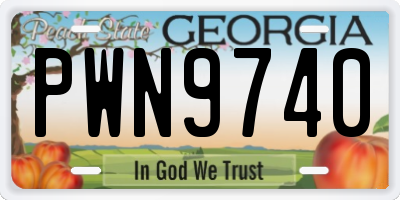 GA license plate PWN9740