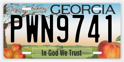 GA license plate PWN9741