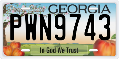 GA license plate PWN9743