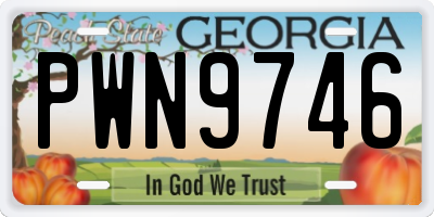 GA license plate PWN9746