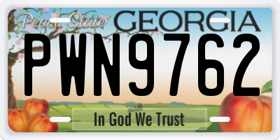 GA license plate PWN9762