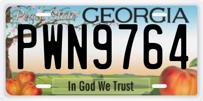 GA license plate PWN9764