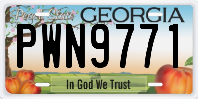 GA license plate PWN9771