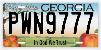 GA license plate PWN9777