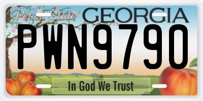 GA license plate PWN9790