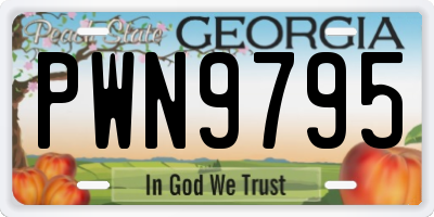 GA license plate PWN9795