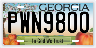 GA license plate PWN9800