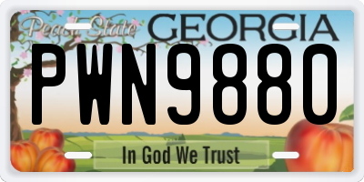 GA license plate PWN9880