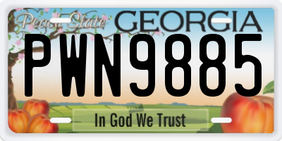 GA license plate PWN9885