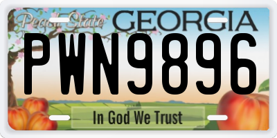GA license plate PWN9896
