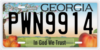 GA license plate PWN9914