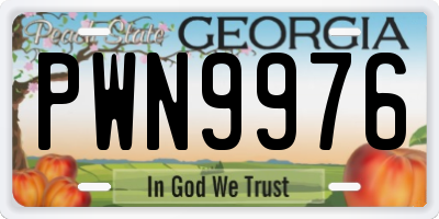 GA license plate PWN9976
