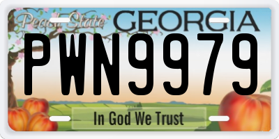 GA license plate PWN9979