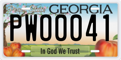 GA license plate PWO0041