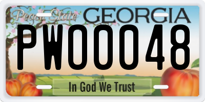 GA license plate PWO0048