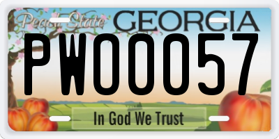 GA license plate PWO0057