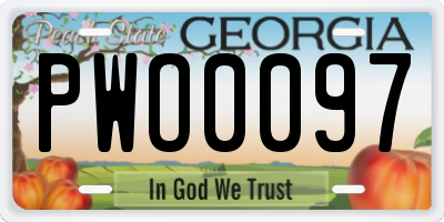 GA license plate PWO0097