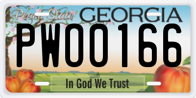 GA license plate PWO0166