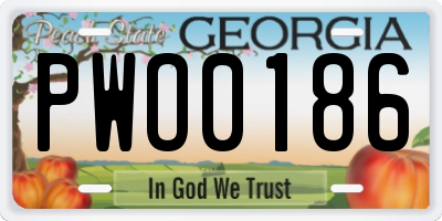 GA license plate PWO0186