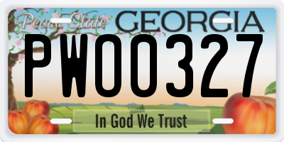 GA license plate PWO0327