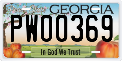 GA license plate PWO0369