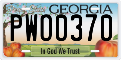 GA license plate PWO0370