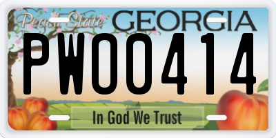 GA license plate PWO0414