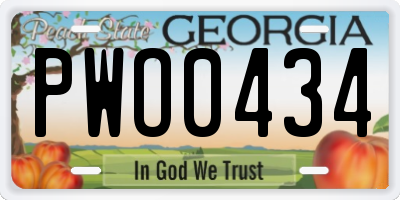 GA license plate PWO0434