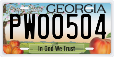 GA license plate PWO0504
