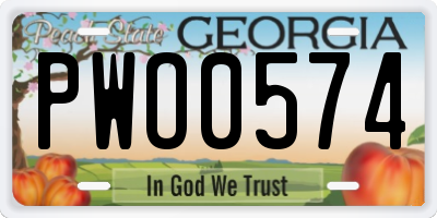 GA license plate PWO0574