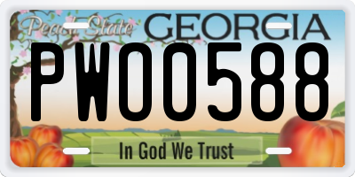 GA license plate PWO0588