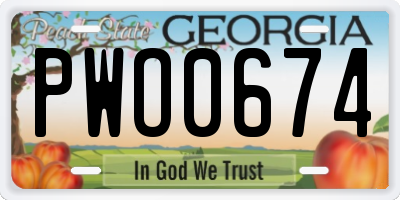 GA license plate PWO0674