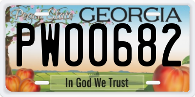 GA license plate PWO0682