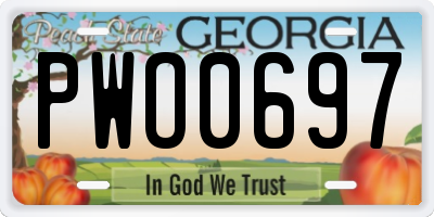 GA license plate PWO0697