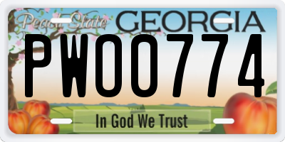 GA license plate PWO0774